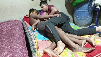 Desi Indian Shemale Pooja with Two Boyfriends – Hot Kissing Scene