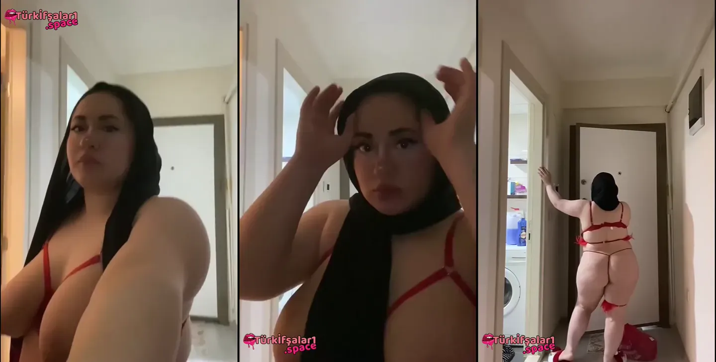 Hazal Kılıç opens the door naked to the courier but with hijab